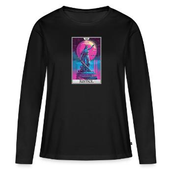 Cartes de tarot Carte de tarot Justice Justice - T-shirt manches longues Premium bio Femme - noir - Devant - Julia (174cm)