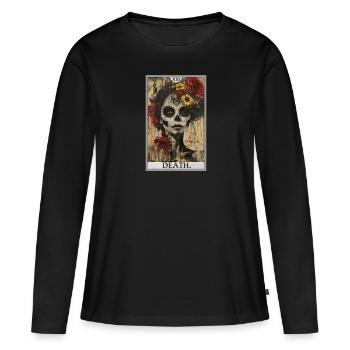 Carte de Tarot, Carte de Tarot, Mort - T-shirt manches longues Premium bio Femme - noir - Devant - Julia (174cm)