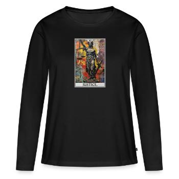 Cartes de tarot Carte de tarot Justice Justice - T-shirt manches longues Premium bio Femme - noir - Devant - Julia (174cm)