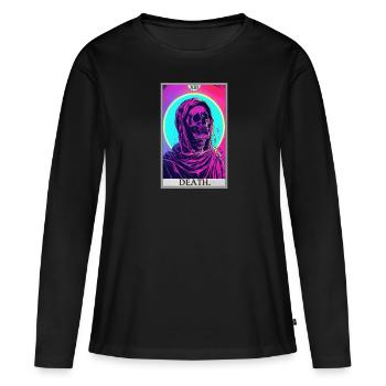 Carte de Tarot, Carte de Tarot, Mort - T-shirt manches longues Premium bio Femme - noir - Devant - Julia (174cm)