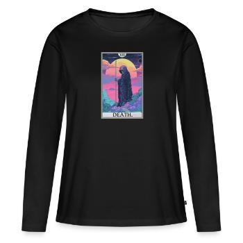 Carte de Tarot, Carte de Tarot, Mort - T-shirt manches longues Premium bio Femme - noir - Devant - Julia (174cm)