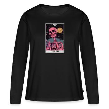 Carte de Tarot, Carte de Tarot, Mort - T-shirt manches longues Premium bio Femme - noir - Devant - Julia (174cm)