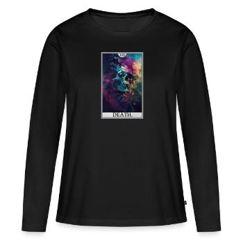 Carte de Tarot, Carte de Tarot, Mort - T-shirt manches longues Premium bio Femme - noir - Devant - Julia (174cm)