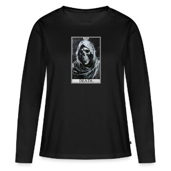 Carte de Tarot, Carte de Tarot, Mort - T-shirt manches longues Premium bio Femme - noir - Devant - Julia (174cm)