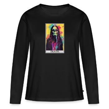 Carte de Tarot, Carte de Tarot, Mort - T-shirt manches longues Premium bio Femme - noir - Devant - Julia (174cm)