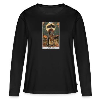 Carte de Tarot, Carte de Tarot, Mort - T-shirt manches longues Premium bio Femme - noir - Devant - Julia (174cm)