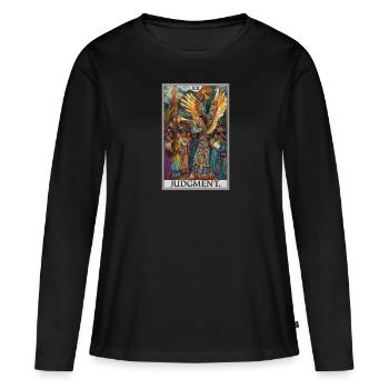 Tarotkarten Tarotkarte 20 Judgment Gericht - Frauen Premium Bio Langarmshirt - Schwarz - Vorne - Julia (174cm)