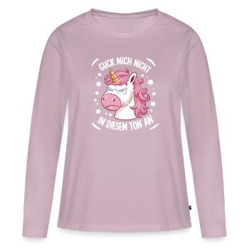 Don’t Look At Me In This Tone Licorne Drôle - T-shirt manches longues Premium bio Femme - rose poudré - Devant - Julia (174cm)
