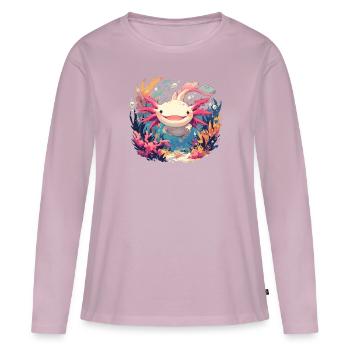 Axolotl - Frauen Premium Bio Langarmshirt - Altrosa - Vorne - Julia (174cm)