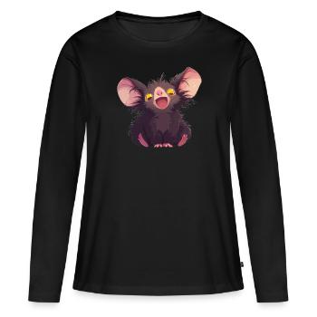 Aye-Aye Finger Animals Finger Animal - T-shirt manches longues Premium bio Femme - noir - Devant - Julia (174cm)