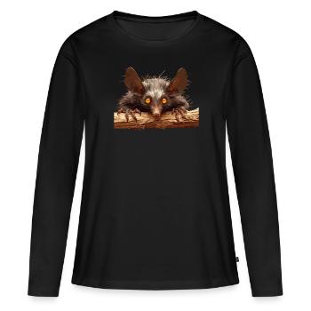 Aye-Aye Finger Animals Finger Animal - T-shirt manches longues Premium bio Femme - noir - Devant - Julia (174cm)