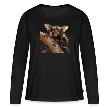 Aye-Aye Finger Animals Finger Animal - T-shirt manches longues Premium bio Femme - noir - Devant - Julia (174cm)