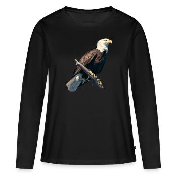 Bald Eagle Weißkopfseeadler - Women's Premium Organic Long Sleeve Shirt - black - Front - Julia (174cm)