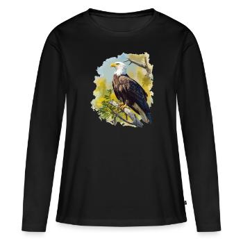 Bald Eagle Weißkopfseeadler - Women's Premium Organic Long Sleeve Shirt - black - Front - Julia (174cm)