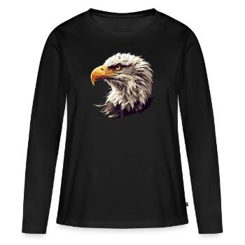 Bald Eagle Weißkopfseeadler - Women's Premium Organic Long Sleeve Shirt - black - Front - Julia (174cm)