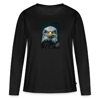 Bald Eagle Weißkopfseeadler - Women's Premium Organic Long Sleeve Shirt - black - Front - Julia (174cm)