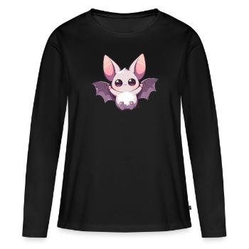 Chauve-souris Chauve-souris - T-shirt manches longues Premium bio Femme - noir - Devant - Julia (174cm)