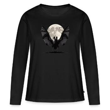Chauve-souris Chauve-souris - T-shirt manches longues Premium bio Femme - noir - Devant - Julia (174cm)