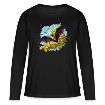 Chauve-souris Chauve-souris - T-shirt manches longues Premium bio Femme - noir - Devant - Julia (174cm)