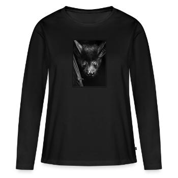 Chauve-souris Chauve-souris - T-shirt manches longues Premium bio Femme - noir - Devant - Julia (174cm)