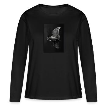 Chauve-souris Chauve-souris - T-shirt manches longues Premium bio Femme - noir - Devant - Julia (174cm)