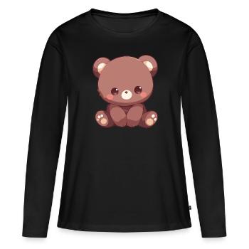 Bear Bären Bär - Frauen Premium Bio Langarmshirt - Schwarz - Vorne - Julia (174cm)