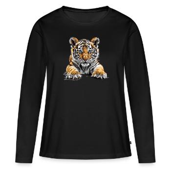 Tigre du Bengale Roi Tigre - T-shirt manches longues Premium bio Femme - noir - Devant - Julia (174cm)