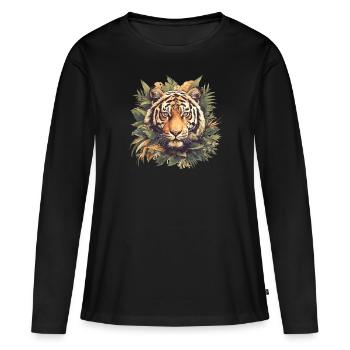 Tigre du Bengale Roi Tigre - T-shirt manches longues Premium bio Femme - noir - Devant - Julia (174cm)