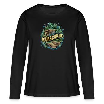 Aquascaping Passionné Coloré Nature Roches Art - T-shirt manches longues Premium bio Femme - noir - Devant - Julia (174cm)