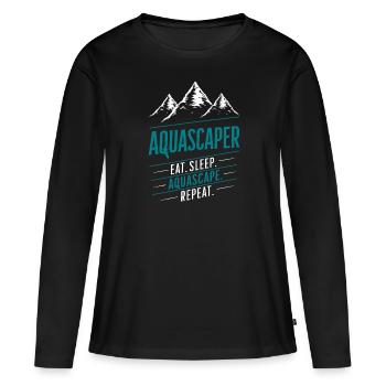Kreatives Aquascaper Expertendesign Aquascaping - Frauen Premium Bio Langarmshirt - Schwarz - Vorne - Julia (174cm)