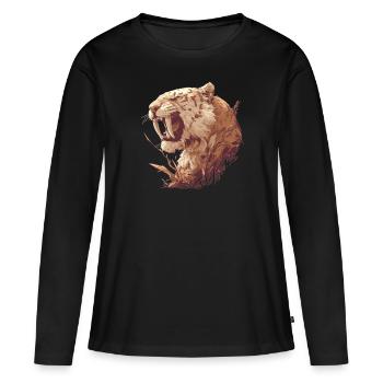 Tigre à dents de sabre Tigre à dents de sabre - T-shirt manches longues Premium bio Femme - noir - Devant - Julia (174cm)