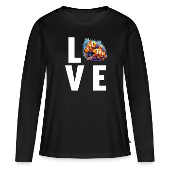 Clownfish Clownfische Clownfisch - Frauen Premium Bio Langarmshirt - Schwarz - Vorne - Julia (174cm)
