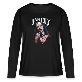 Provocative and expressive – rebellious fashion - Women's Premium Organic Long Sleeve Shirt - black - Front - Julia (174cm)