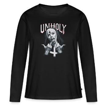 Provocative and expressive – rebellious fashion - Women's Premium Organic Long Sleeve Shirt - black - Front - Julia (174cm)