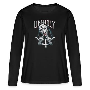 Provocative and expressive – rebellious fashion - Women's Premium Organic Long Sleeve Shirt - black - Front - Julia (174cm)