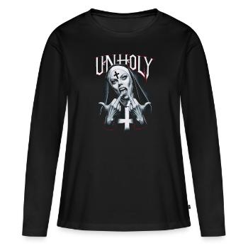 Provocateur et expressif – mode rebelle - T-shirt manches longues Premium bio Femme - noir - Devant - Julia (174cm)