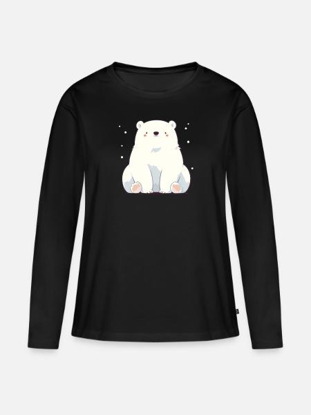 Polar Bear Eisbären Eisbär - Frauen Premium Bio Langarmshirt - Schwarz