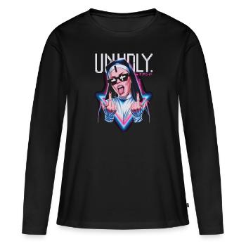 Provocative and expressive – rebellious fashion - Women's Premium Organic Long Sleeve Shirt - black - Front - Julia (174cm)