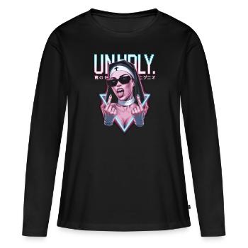 Provocative and expressive – rebellious fashion - Women's Premium Organic Long Sleeve Shirt - black - Front - Julia (174cm)