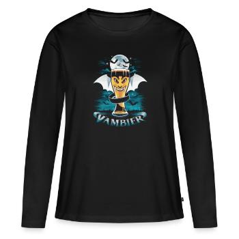 Vambier – La soif de la vie nocturne - T-shirt manches longues Premium bio Femme - noir - Devant - Julia (174cm)