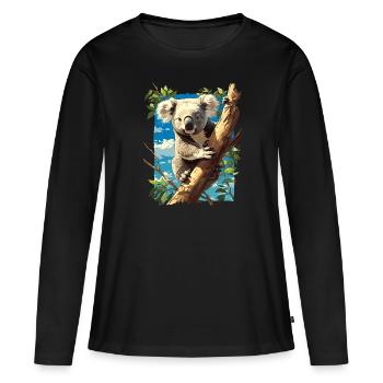 Koalas Koala - T-shirt manches longues Premium bio Femme - noir - Devant - Julia (174cm)