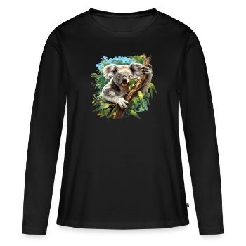 Koalas Koala - T-shirt manches longues Premium bio Femme - noir - Devant - Julia (174cm)