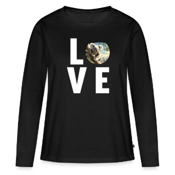 Koalas Koala - T-shirt manches longues Premium bio Femme - noir - Devant - Julia (174cm)