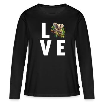 Koalas Koala - T-shirt manches longues Premium bio Femme - noir - Devant - Julia (174cm)