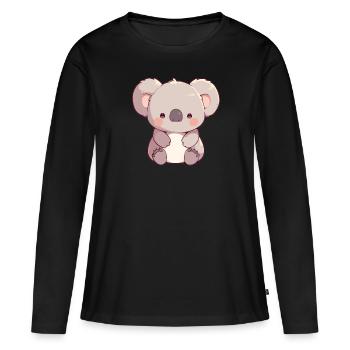 Koalas Koala - T-shirt manches longues Premium bio Femme - noir - Devant - Julia (174cm)