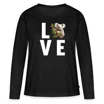 Koalas Koala - T-shirt manches longues Premium bio Femme - noir - Devant - Julia (174cm)