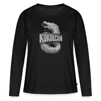Legendäre Schlange Kukulcan Uralte Mythologie - Frauen Premium Bio Langarmshirt - Schwarz - Vorne - Julia (174cm)