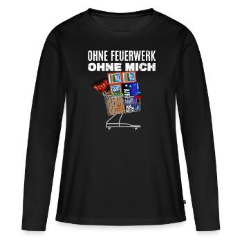 Sans feu d’artifice, sans moi - T-shirt manches longues Premium bio Femme - noir - Devant - Julia (174cm)