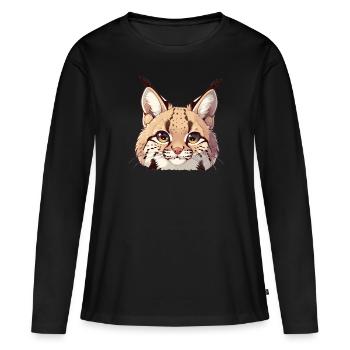 Lynx Luchse Luchs - T-shirt manches longues Premium bio Femme - noir - Devant - Julia (174cm)