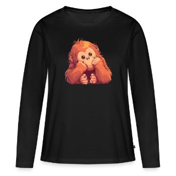 Orang-outan Orangs-outans Orang-outan - T-shirt manches longues Premium bio Femme - noir - Devant - Julia (174cm)